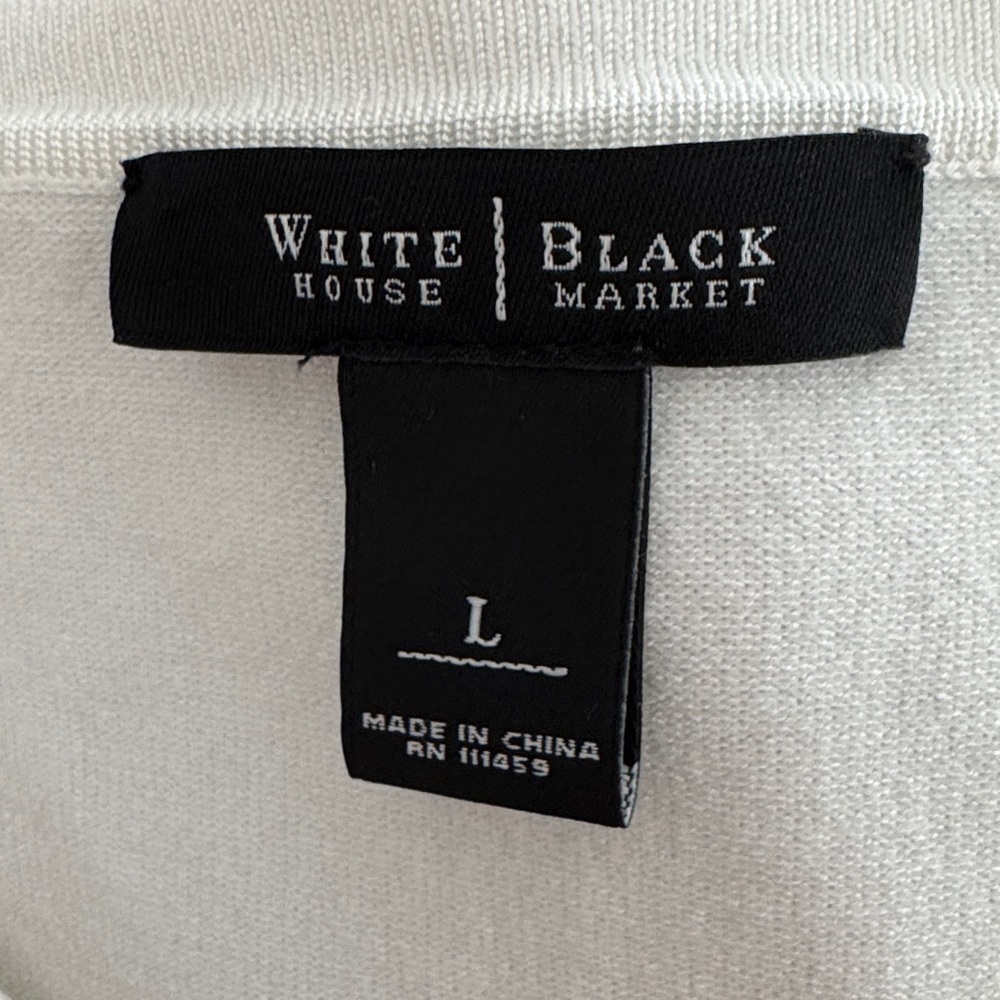 White House Cute Black Market Ivory Button-Front Sweater - Picture 7 of 8